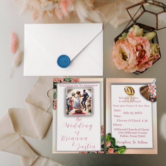 African-American Wedding Ancestor Tradition  (You Can Personalize these invitations for your special wedding day.)