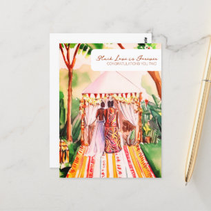 African American Wedding Postcard