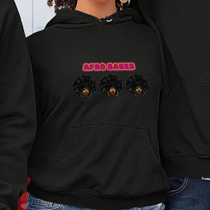 African American Woman - Afro Babes,  Black  Hoodie