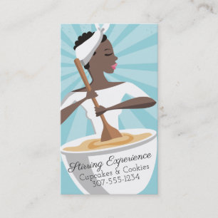 African American woman bakery business card