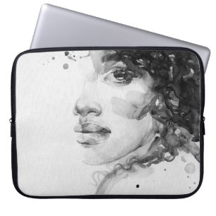 african american woman. beauty fashion illustratio laptop sleeve