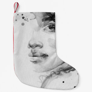 african american woman. beauty fashion illustratio small christmas stocking