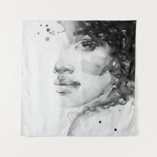 african american woman. beauty fashion illustratio tapestry