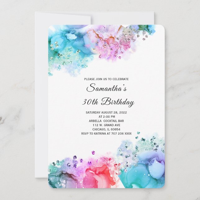 African American Woman Birthday Invitations (Front)