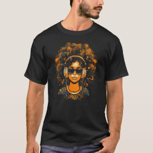 African American Woman Black Girl Music Graffiti G T-Shirt