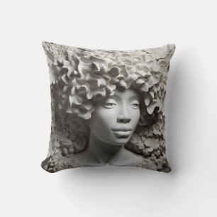African American Woman Black Queen Melanin Poppin Throw Pillow