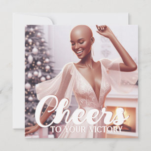 African American Woman Cancer Survivor's Joyful Holiday Card
