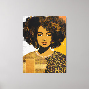 African American Woman Collage Canvas Print