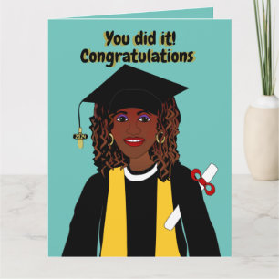 African American Woman Grad Graduation Card