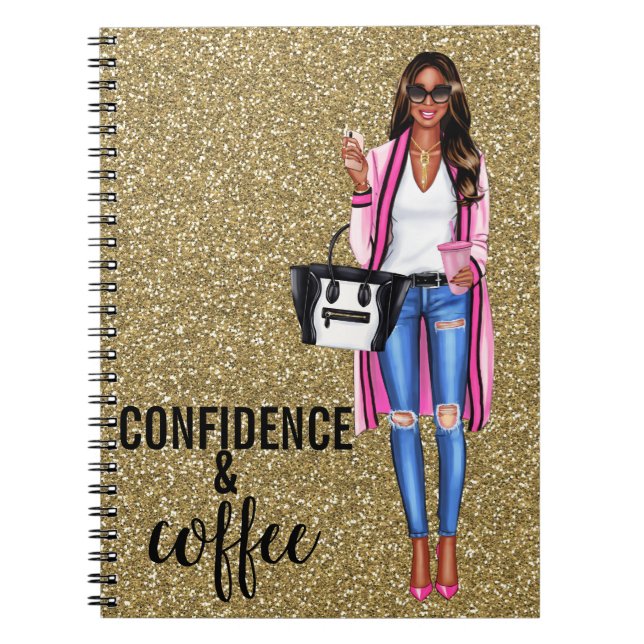 African American Woman in Pink Notebook (Front)