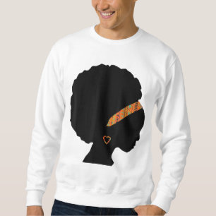African American Woman Kente Cloth Headband Natura Sweatshirt