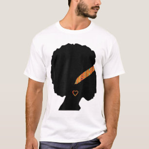African American Woman Kente Cloth Headband Natura T-Shirt