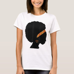 African American Woman Kente Cloth Headband Natura T-Shirt