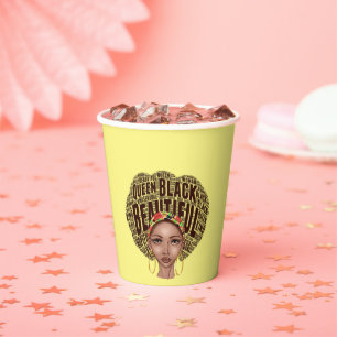 African American Woman Paper Cups
