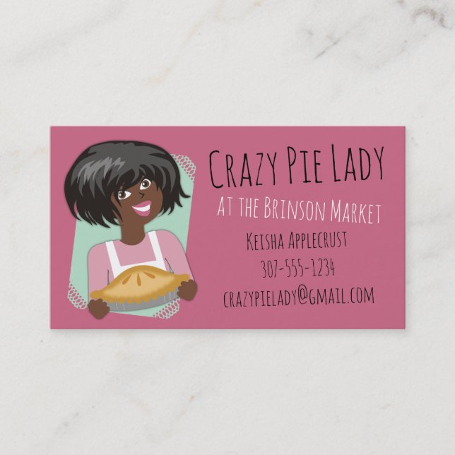 African American woman pie bakery baking Business Card (Front)