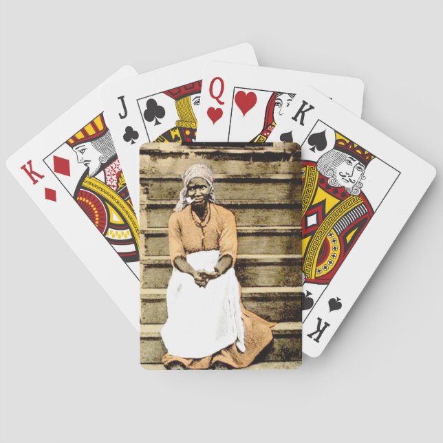 African American Woman Playing Cards (Back)