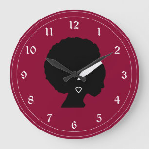 African American Woman Style Pattern Large Clock
