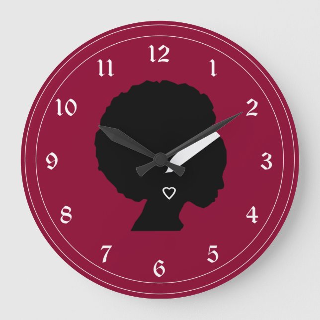 African American Woman Style Pattern Large Clock (Front)