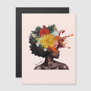 African-American Woman with Floral Afro Hair (2)