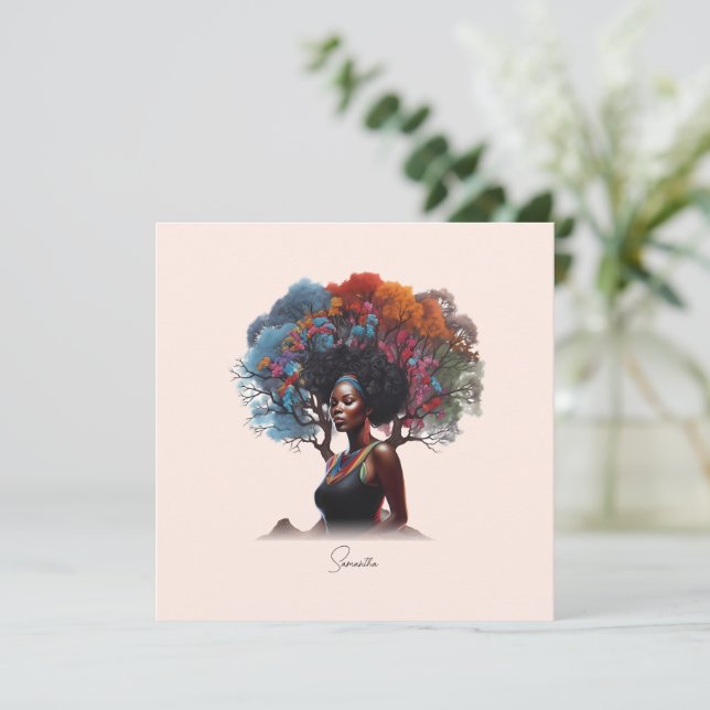 African-American Woman with Tree-Adorned Hair (Standing Front)