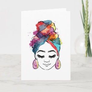 AFRICAN AMERICAN WOMAN'S FACE CARD