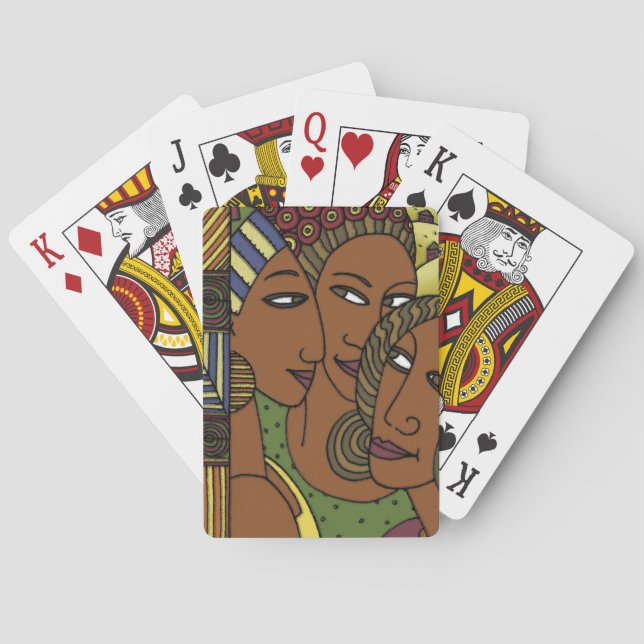 African American women sister friends Playing Cards (Back)