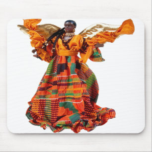 African Angel in Orange Mouse Pad