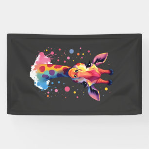 African animal art The colourful giraffe for funny Banner