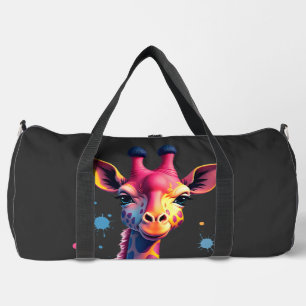 African animal art The colourful giraffe for funny Duffle Bag