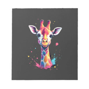 African animal art The colourful giraffe for funny Notepad