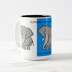 African animal - Cool  ELEPHANT - Wildlife -  Two-Tone Coffee Mug