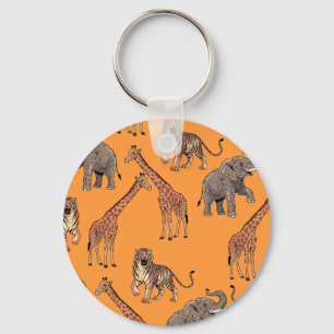 African Animal Pattern Keychain