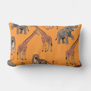 African Animal Pattern Lumbar Pillow