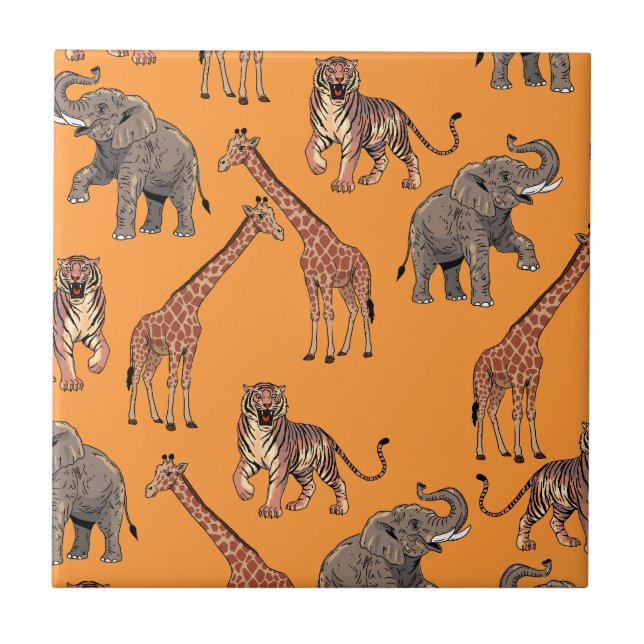 African Animal Pattern Tile (Front)