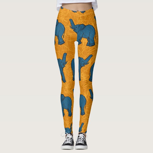 African Animal Print Leggings (Front)