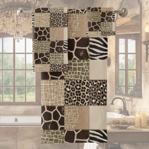 African Animal Print Patchwork Design Towel Set