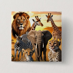 African animals 2 Inch Square Button