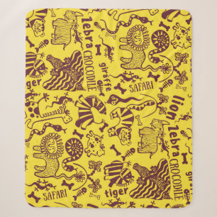 African Animals: Cultural Seamless Pattern. Sherpa Blanket