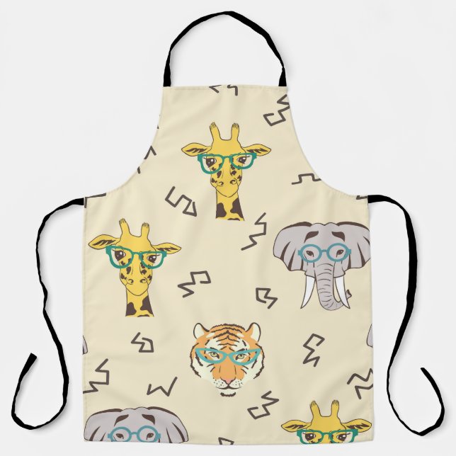 African Animals: Cute Seamless Pattern Apron (Front)