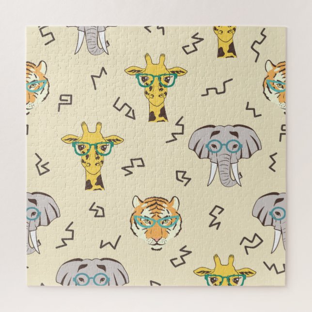 African Animals: Cute Seamless Pattern Jigsaw Puzzle (Vertical)