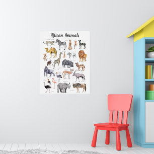 African Animals   Education Learning Classroom Poster