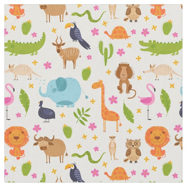 African animals fabric (Close Up)