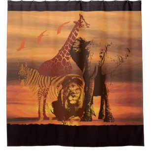 African Animals (giraffe, lion, zebra, elephant)