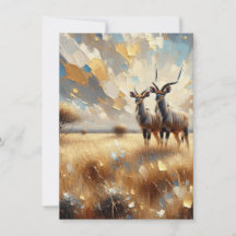 African Animals Nyala Art Impressionist Card
