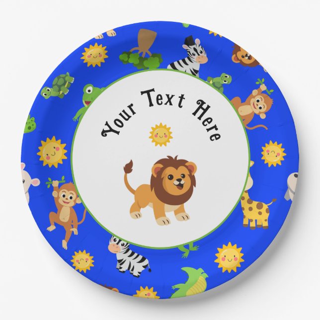 African Animals Paper Plate (Front)