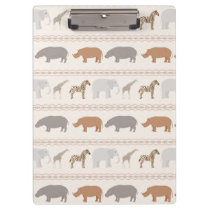 African animals pattern 1 clipboard