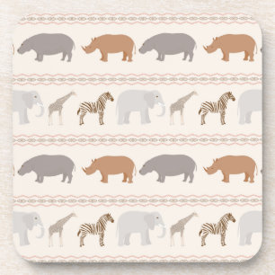 African animals pattern 1 coaster