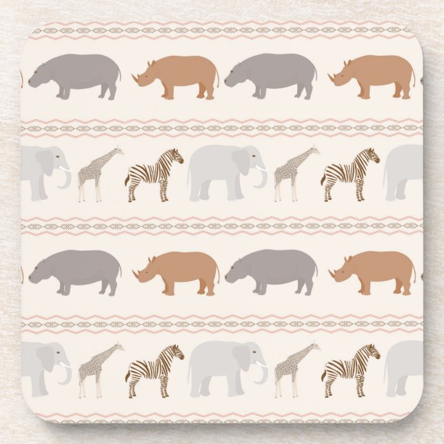 African animals pattern 1 coaster (Front)