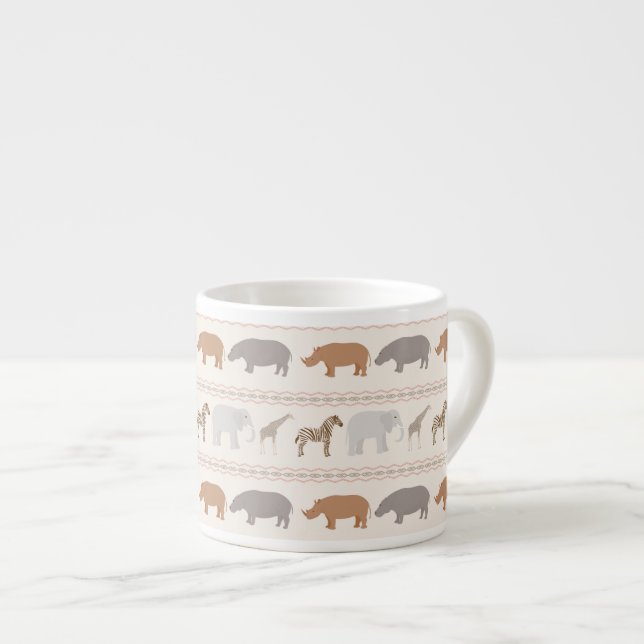 African animals pattern 1 espresso cup (Front Right)
