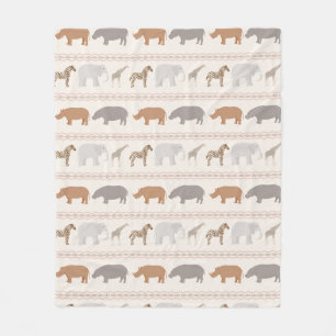 African animals pattern 1 fleece blanket